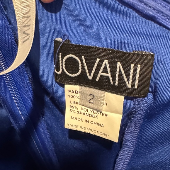 Jovani One-Shoulder Blue Prom Dress - Picture 6 of 8